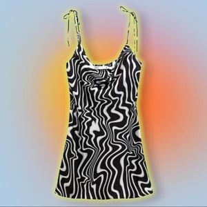 NWT Zara Safia Dress in Black And White Swirl Size Medium